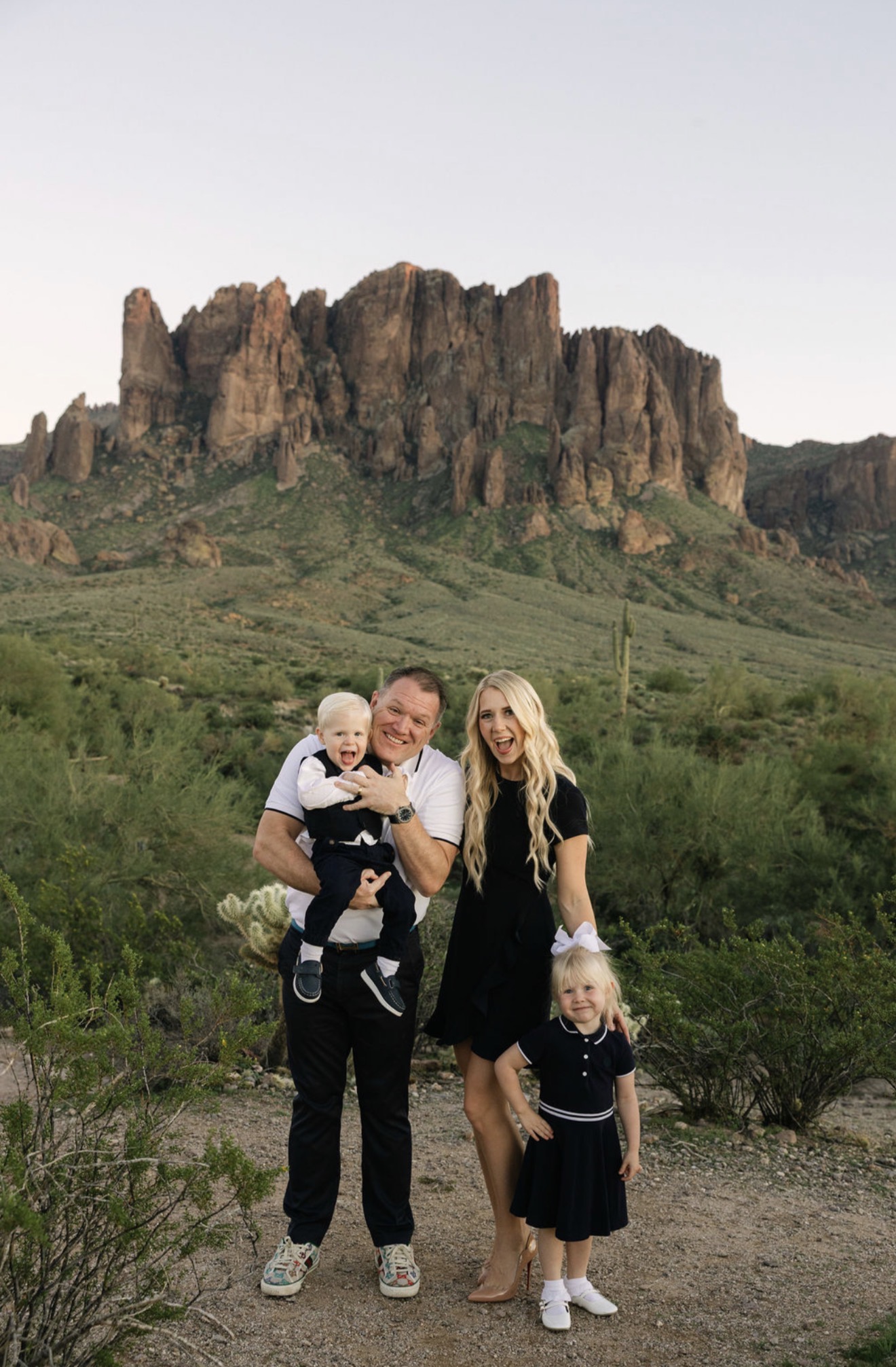 David P. Ellis with his family in the Arizona desert